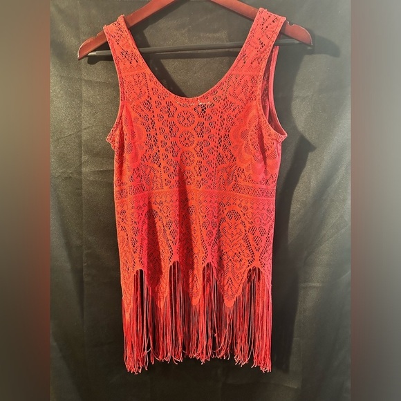 🔴$1SALE$ Lace fringe tank top - Picture 2 of 4